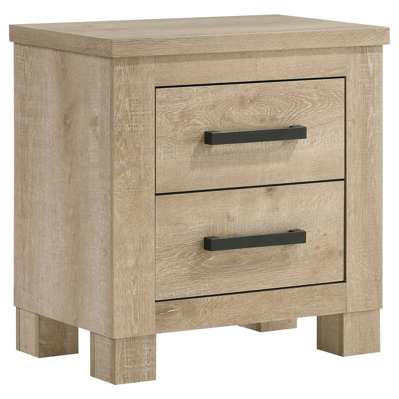 Sansome Weathered Oak 2-drawer Nightstand Bedside Table