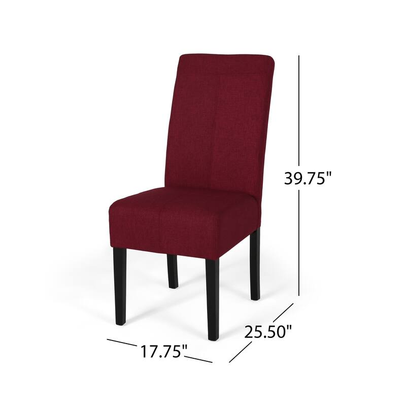 Set of 2 Light Blue Fabric Dining Chair Side Chair T-Back Accent Chair