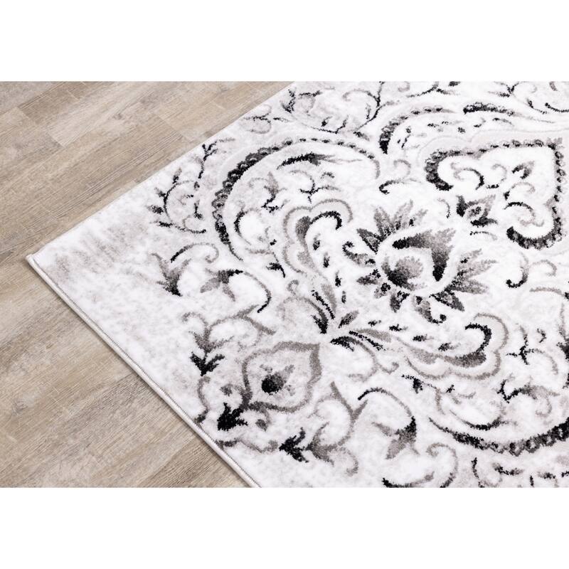 Perry Collection - Venetian Silver Damask Rug