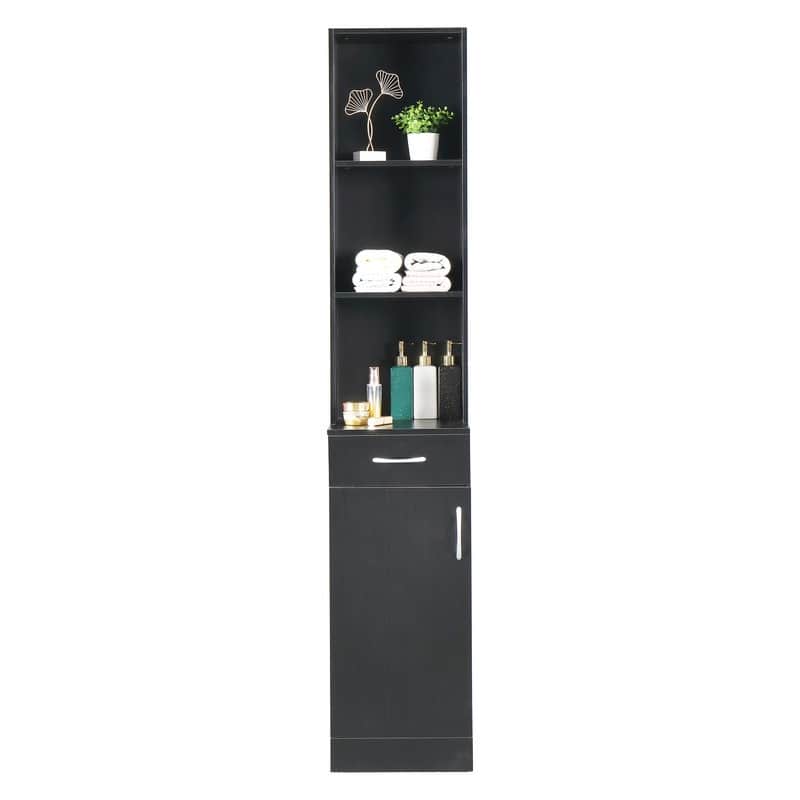 High Cabinet Bathroom Wall Cabinet Black - Black