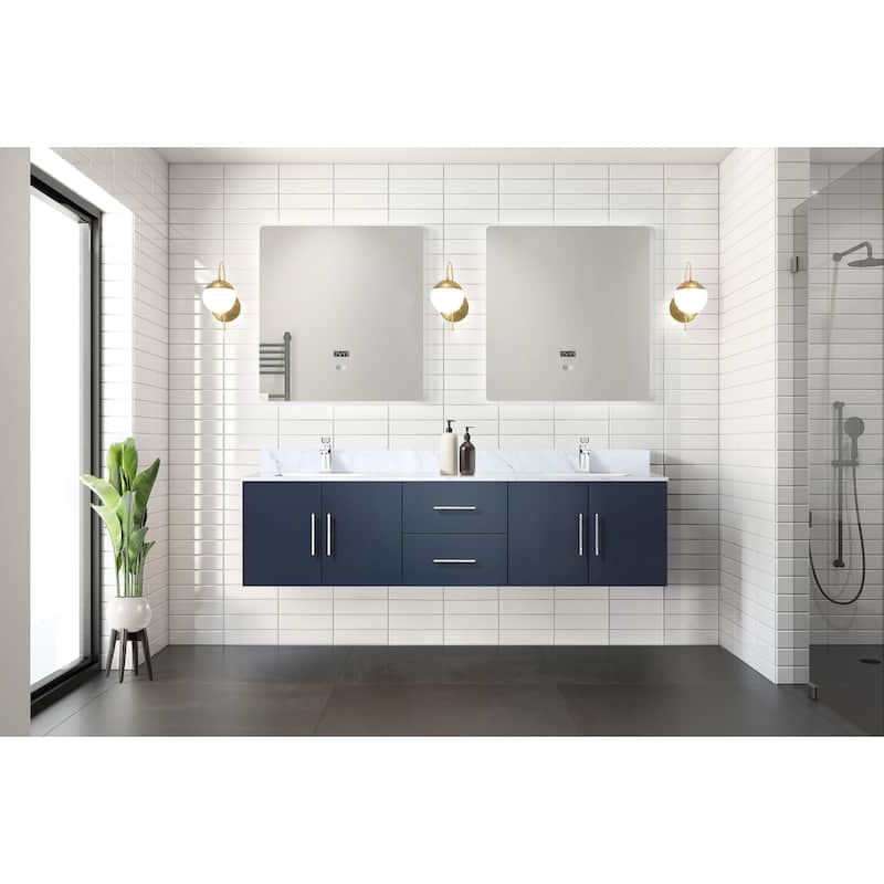 Geneva 72 in. W x 22 in. D Dark Grey Double Bath Vanity