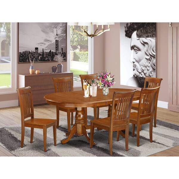 Shop Plpo7 Sbr 7 Pc Formal Dining Room Set Dining Table Plus 6