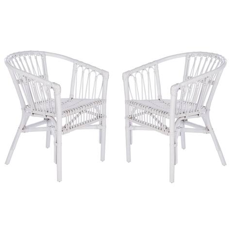 SAFAVIEH Adriana Rattan Accent Chairs (Set of 2) - 22.8" W x 23.6" L x 30.3" H
