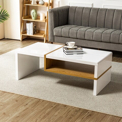Side Table Coffee Table with Shelf - 23.6*47.2*16.7INCH