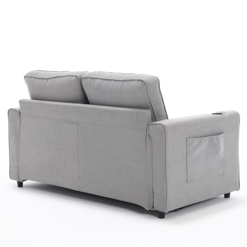 3-in-1 Upholstered Futon Sofa Convertible Floor Sofa bed