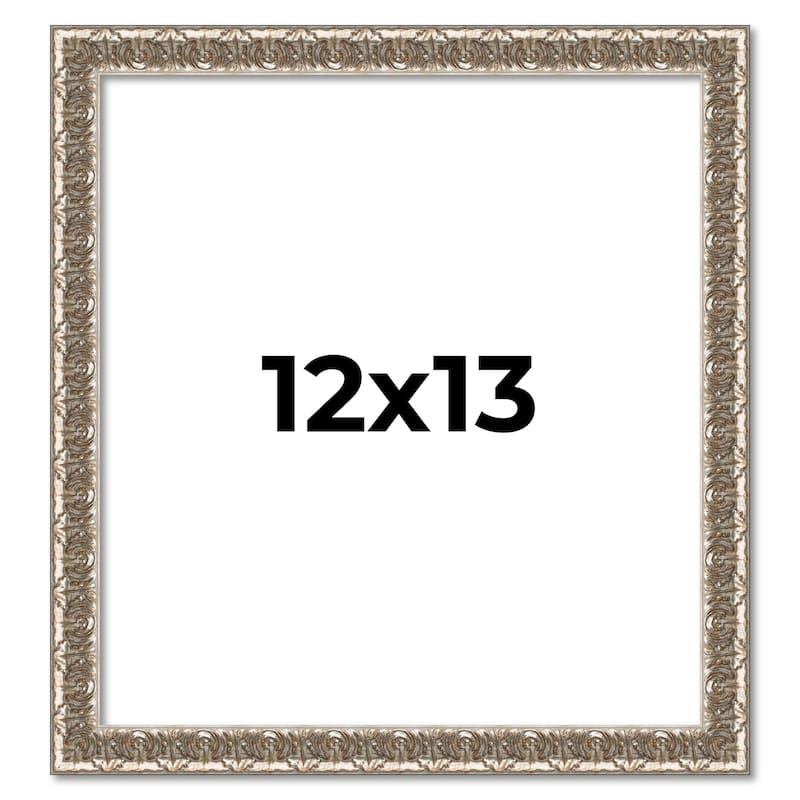 12x13 Frame Silver Versailles Ornate Solid Wood Picture Frame | 1 Inch