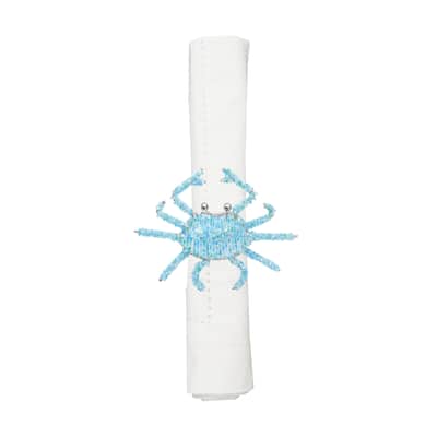 Bluecrab Beaded Napkin Ring Set of 6 - Set of 6