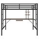 preview thumbnail 6 of 7, Full Size Metal Bed Frame Loft Bed with Desk and Shelf,Guard Rails & Double Ladder,Space-saving