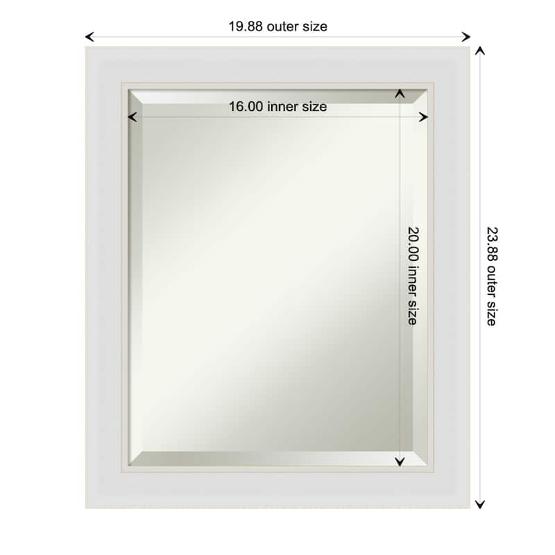 Beveled Wall Mirror - Flair Polished Nickel Frame - 20 x 24-inch - Flair Soft White Narrow