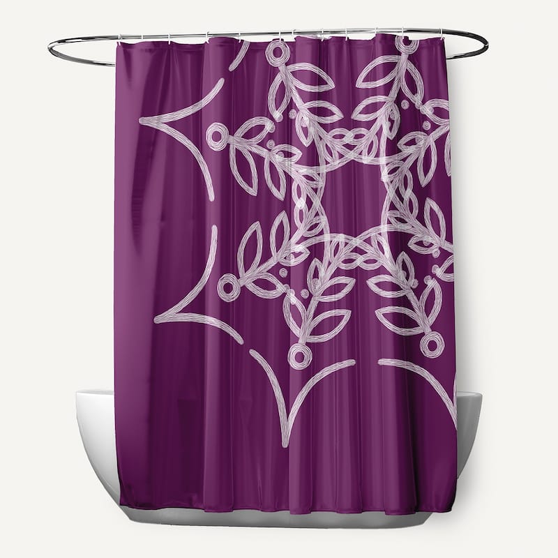 Web Art Holiday Print Shower Curtain (71 x 74) - Purple