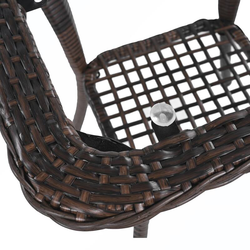 3PCS Rattan Swivel Chair and Table Set