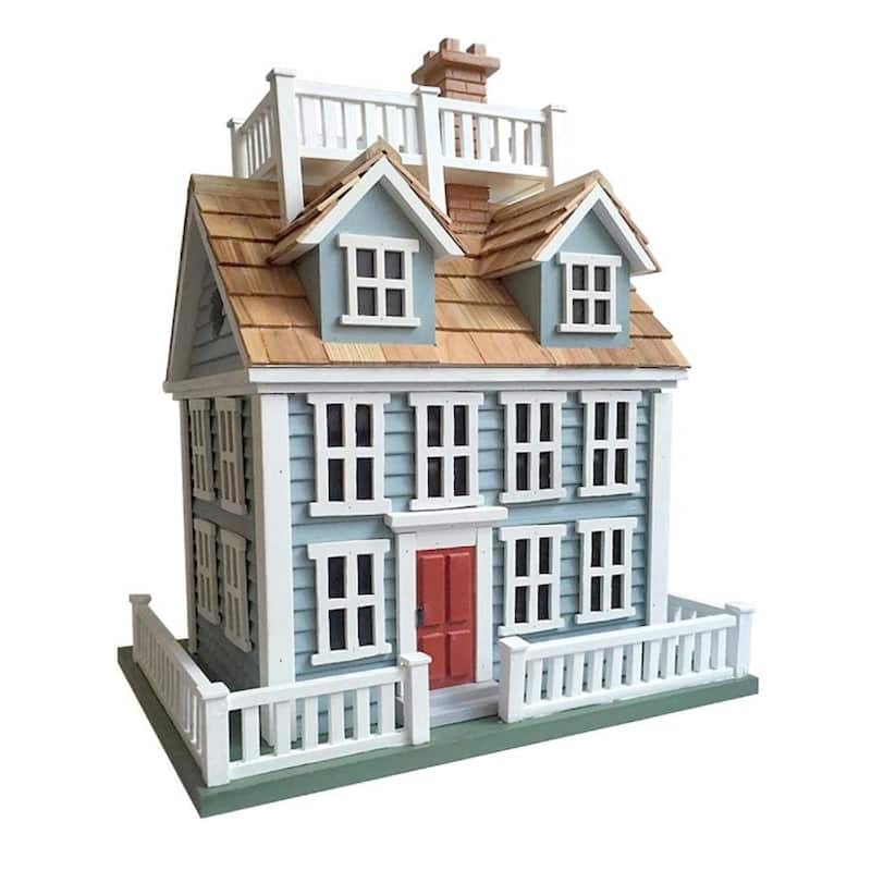Home Bazaar 16" x 11" x 16" Nantucket Colonial Birdhouse light blue - 16"x16"x11"