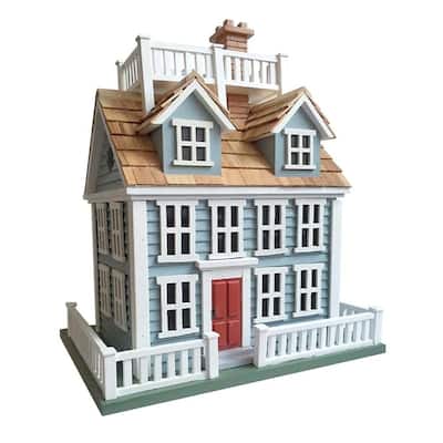 Home Bazaar 16" x 11" x 16" Nantucket Colonial Birdhouse light blue - 16"x16"x11"
