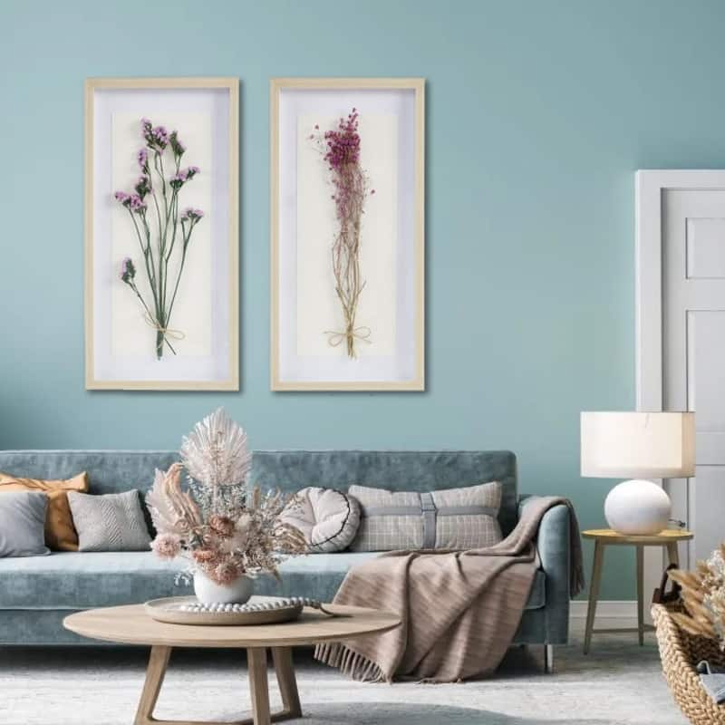 2-piece wall decor set cotton shadow box multicolor avant garden dried flower