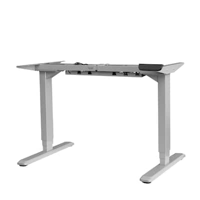 ErgoMax Office Grey Electric Height Adjustable Desk Frame w/Dual Motor, Tabletop Not Included, 50 Inch Max Height
