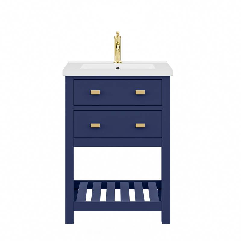 Viola 24 In. Ceramic Sink Top Vanity in Espresso with Single Faucet
