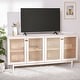 preview thumbnail 3 of 54, SAFAVIEH Piran 63-inch 4-Door Storage Media TV Stand - 63.1" W x 16.3" L x 31.7" H White/Gold