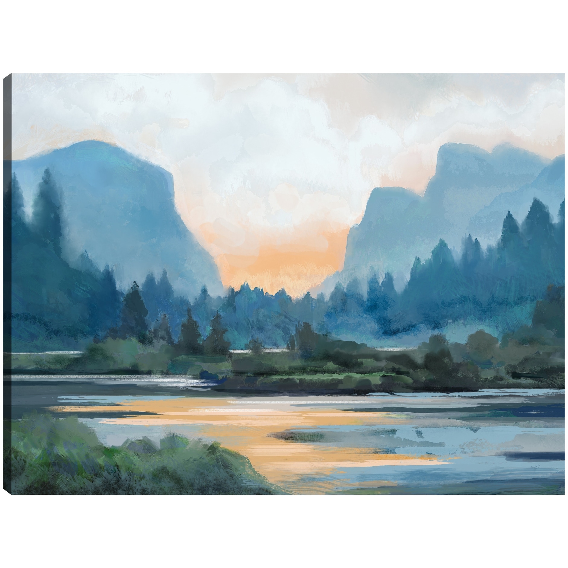 Mountain Sunset By Studio Arts Canvas Art Print