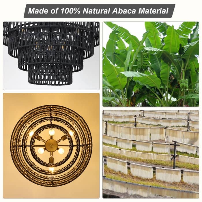 6-Light Boho Rattan Chandelier