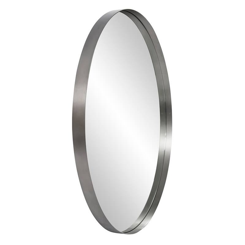 Allan Andrews Steele Silver Round Wall Decorative Accent Mirror - 36 x 36