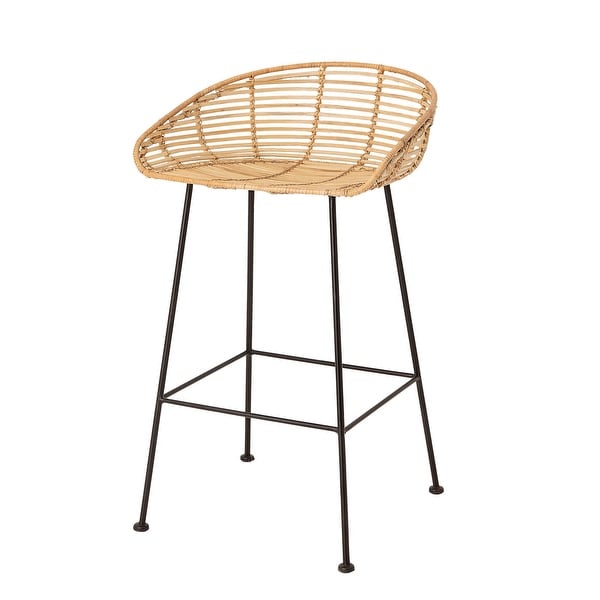 wicker and wrought iron bar stools