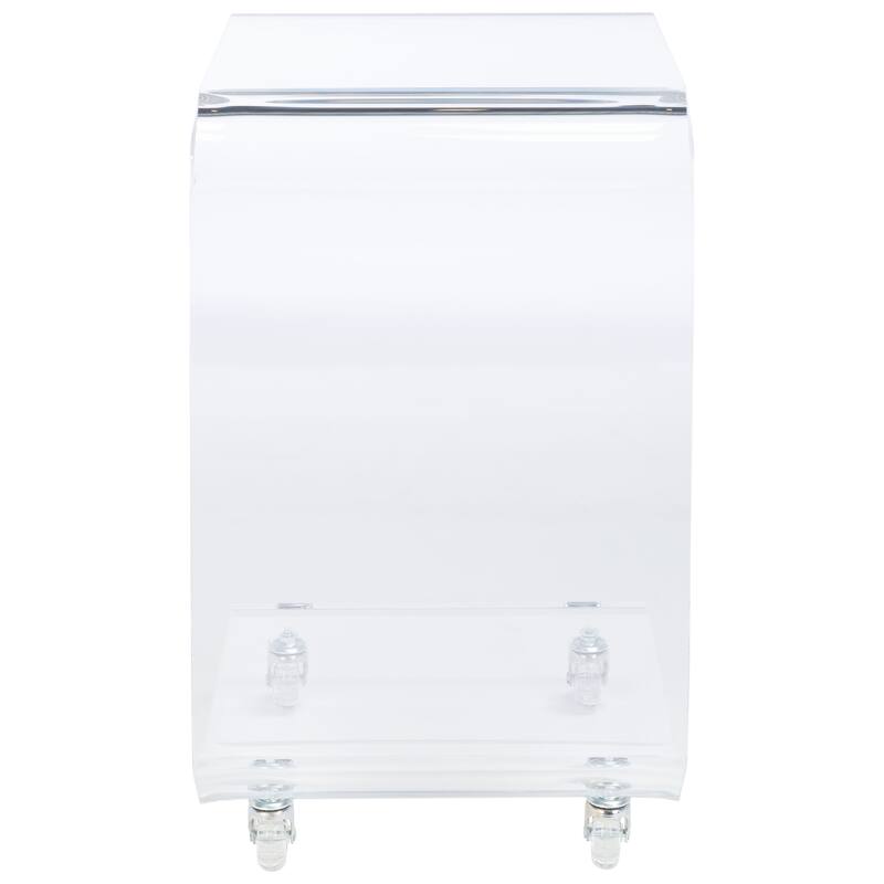 SAFAVIEH Rollins Acrylic Clear Bar Cart - 14"W x 16"D x 23"H
