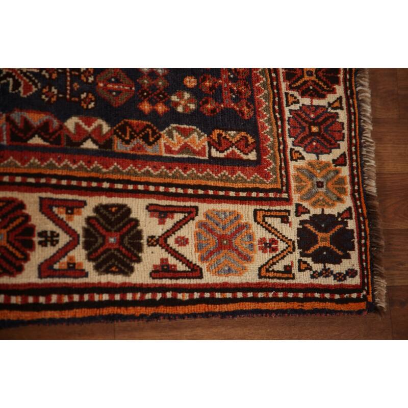 Traditional Orange Shiraz Persian Vintage Rug Handmade Wool Carpet - 5'10"x 9'5"