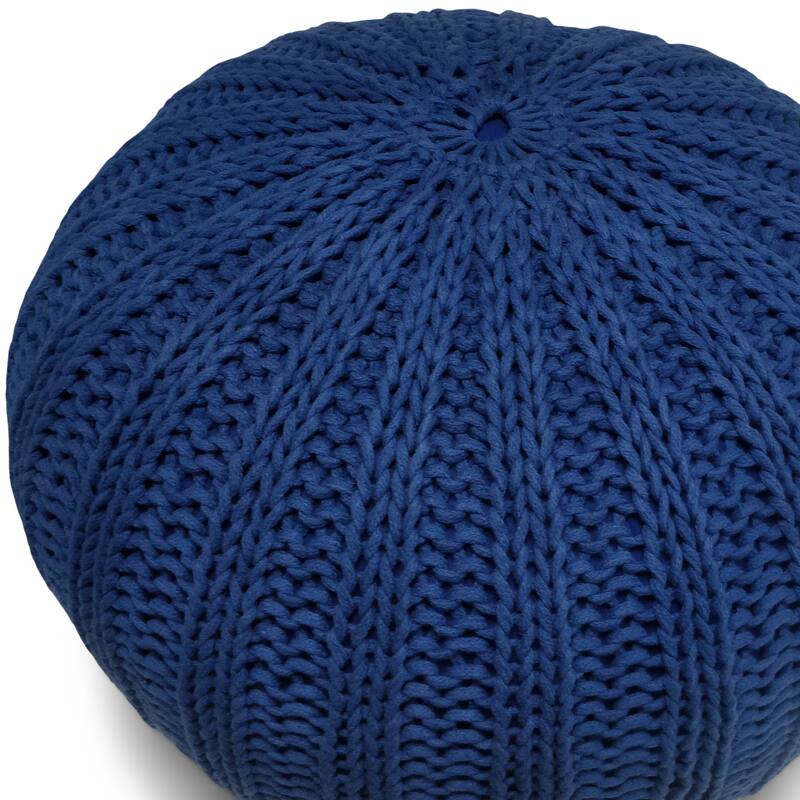 WYNDENHALL Grandville Boho Round Hand Knit Pouf