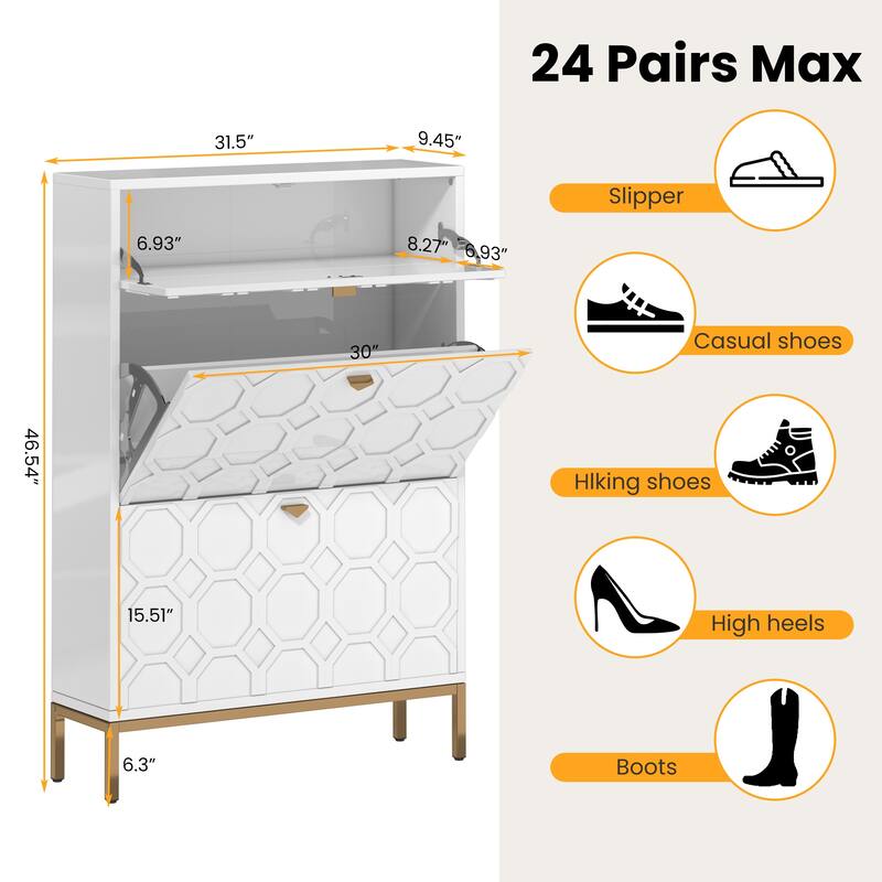 Shoe cabinet for 24 pairs of shoes