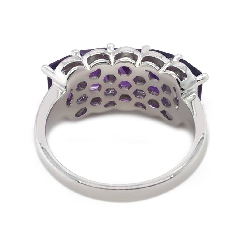 925 Sterling Silver Multi Gemstone Options Band Ring