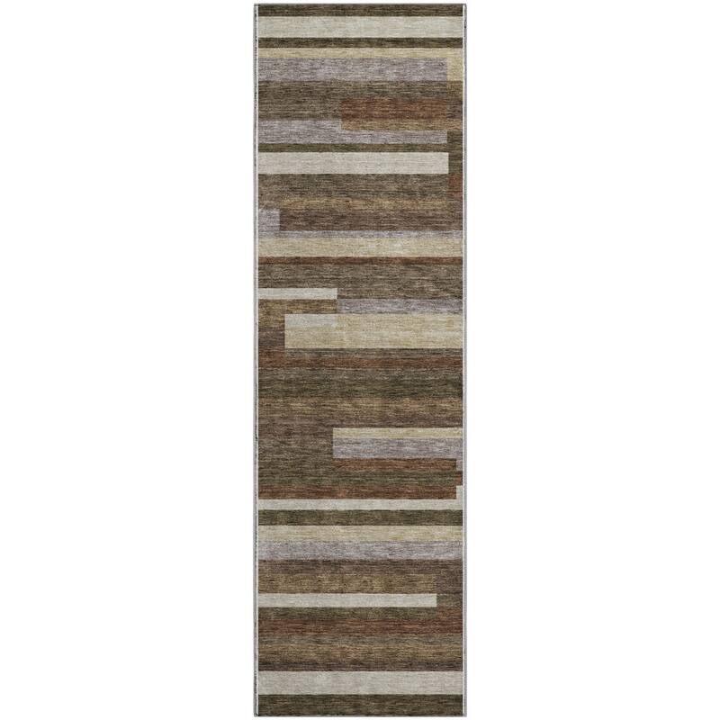 Premium Washable Super Soft Stripes Stacked Mayfield Rug