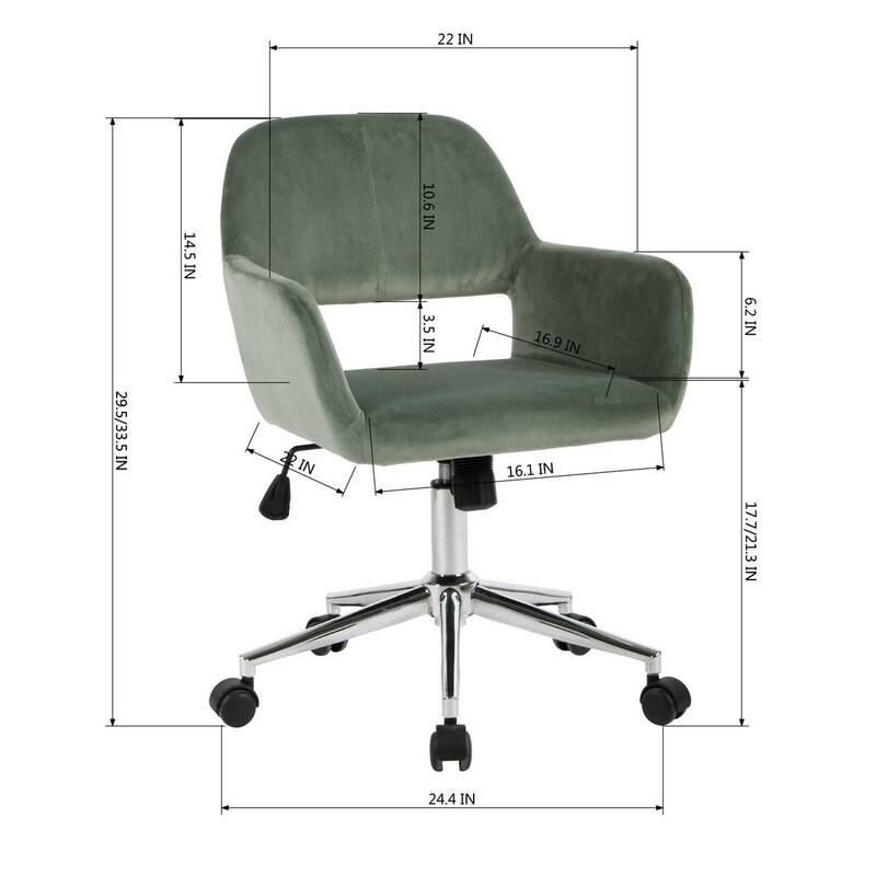 HomyLin Swivel Mid Back Upholstery Desk Chair with Rolling Casters