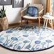 preview thumbnail 6 of 43, Martha Stewart by SAFAVIEH Poppy Glossary Wool/ Viscose Rug 6' Round - Azurite Blue - Round