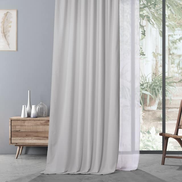 Exclusive Fabrics Urban Lush Velvet Curtain (1 Panel) - 50 X 96 - Lighthouse White