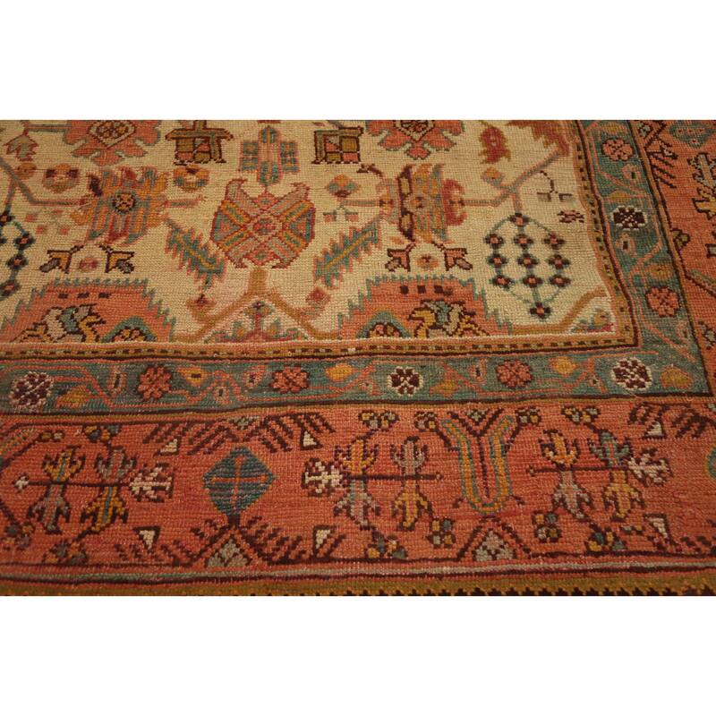 Hand Knotted Oriental 100% Wool Carpet Transitional Geometric Yellow & Gold Oushak Area Rug - 12' 0'' X 10' 9''