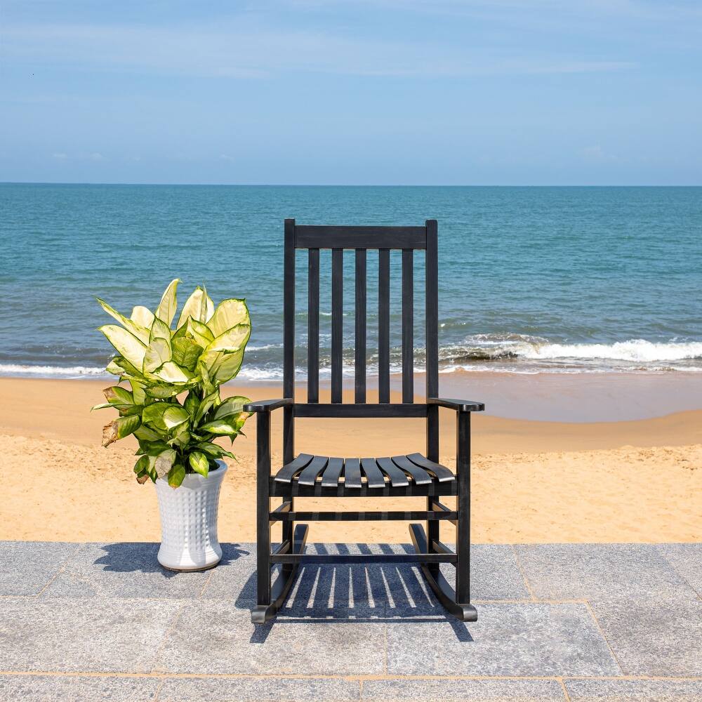 SAFAVIEH Outdoor Marilijn Acacia Wood Rocking Chair - 26W x 45D x 34H