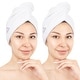 preview thumbnail 6 of 86, American Soft Linen 100% Cotton Hair Drying Towels for Women, Cotton Hair Turban Turkish Towel Wrap, Head Towel Cap for Hairs White
