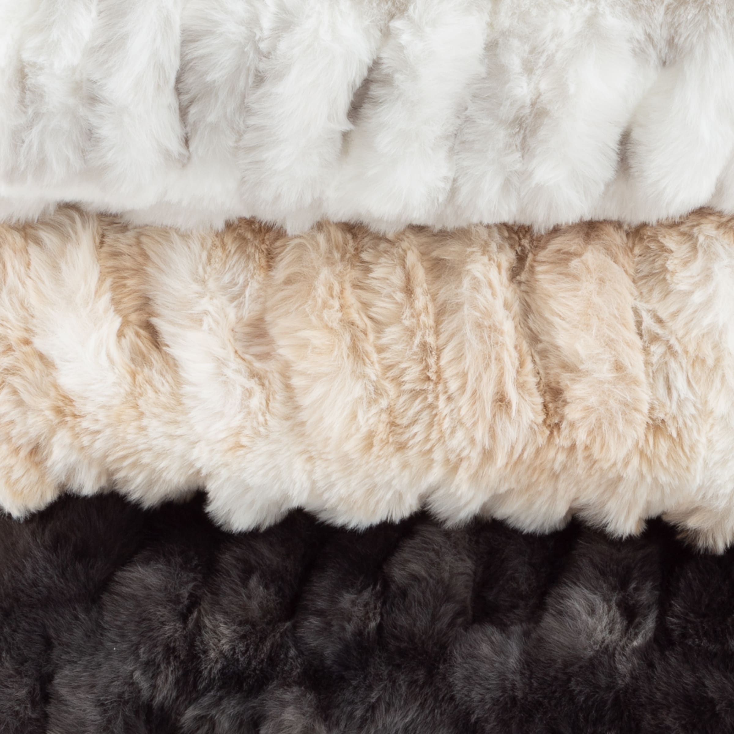 Oversized Ruched Faux Fur Blanket - 60x80-inch Jacquard Faux Fur Queen-size  Throw For Sofas And Beds - Luxurious Bedding By Lavish Home (black) : Target
