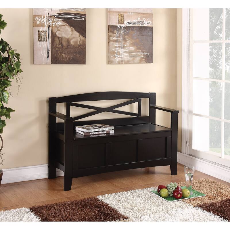 OS Home and Office Furniture Model Metro Entry Way Bench - Black Finish