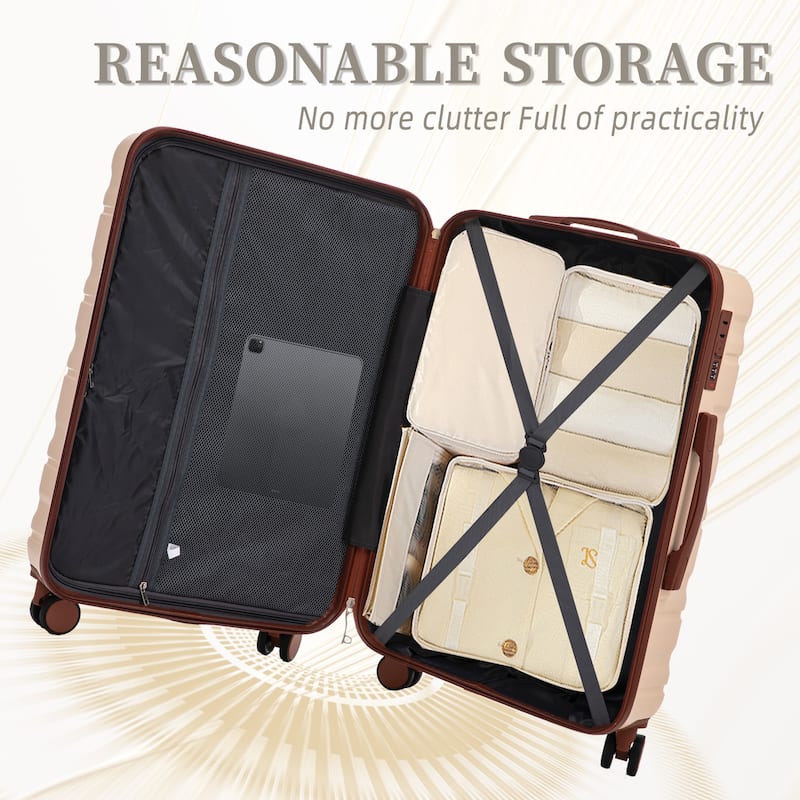 3PCS ABS Carry on Suitcase with Combination Lock