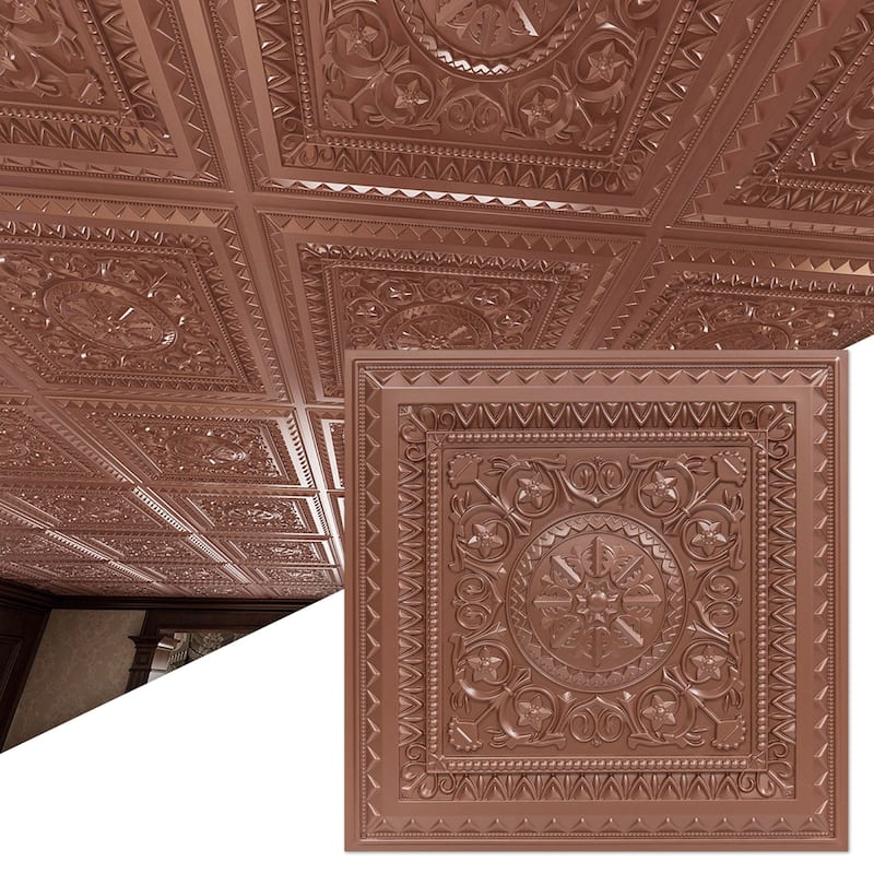 Art3d 2x2ft PVC Decorative Ceiling Tile,Drop In 3D Ceiling Panel,12Pcs,48 sq ft
