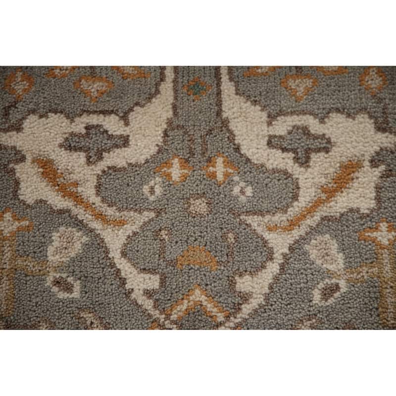 All-Over Oushak Oriental Runner Rug Hand-knotted Wool Carpet - 2'8"x 9'11"
