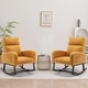 preview thumbnail 26 of 83, HOMYKA 28" Wide Rocking Chair for Nursery with Solid Wood Leg Set of 2 Mustard