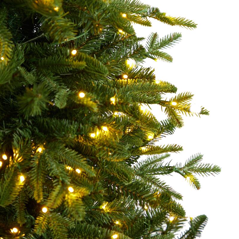 6' Montreal Spruce Artificial Christmas Tree with 450 Warm White LED Lights and 1029 Bendable Branches