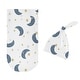 preview thumbnail 2 of 4, Moon and Star Boy or Girl Baby Cocoon and Beanie Hat Sleep Sack - 2pc Set - Navy Blue Gold Watercolor Celestial Gender Neutral