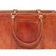 preview thumbnail 16 of 18, Brown Leather Handmade Box Style Single Slot Magazine Holder with Detail Stitching and Curved Handles