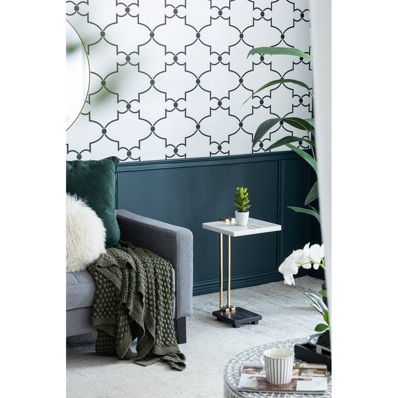 GDFStudio - Luxe C-Shaped Side Table - Chic, Functional, and Stylish Accent Piece - 22.8"
