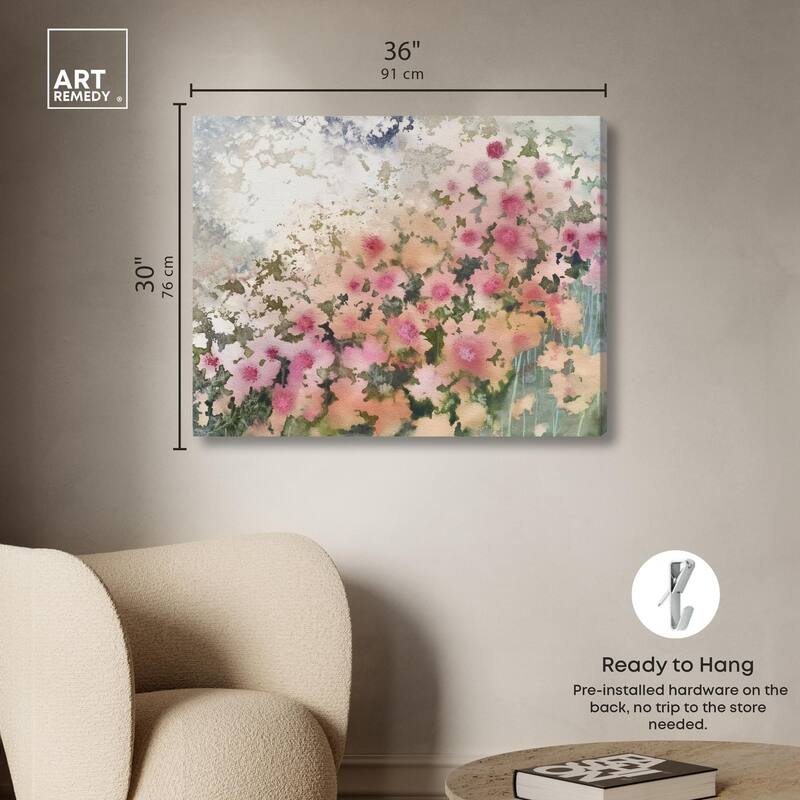 Roseate Remnants Canvas by Art Remedy, Gallery Wrapped