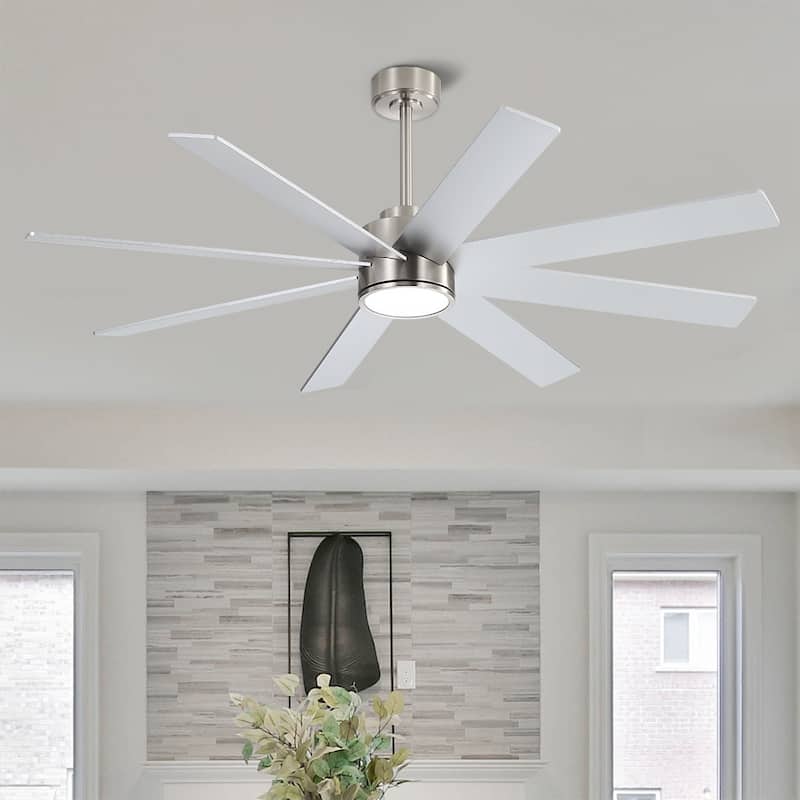 MLiAN 60 in. 8-Plywood Blades Indoor LED Ceiling Fan With Remote...