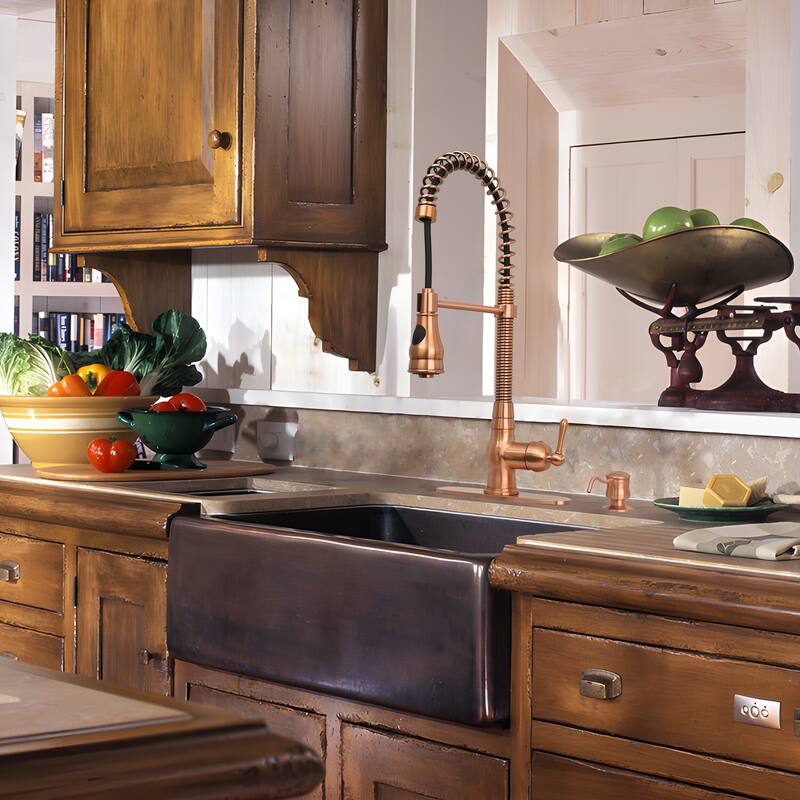 Pre-Rinse Spring Kitchen Faucet, Single Level with Pull Down Sprayer